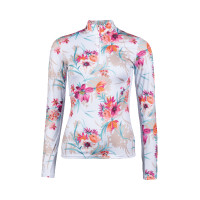 T-shirt techniek HKM Flower lange mouwen Wit / felroze