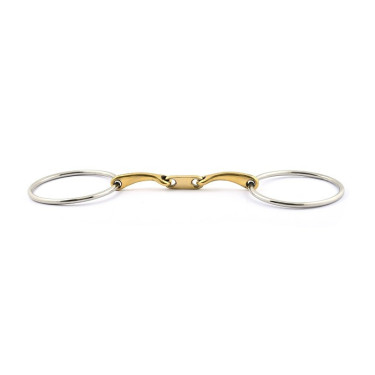 Bit 2 ringen 90 mm Jump'In platte zeer dunne mondstukken met tongplaat Bit 2 ringen 90 mm Jump'In platte zeer dunne mondstukken met tongplaat
