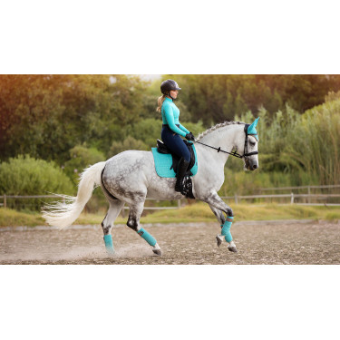 LeMieux Suede Dressuur Zadeldek Azur Blauw
