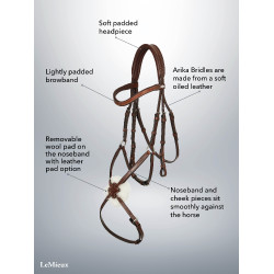 Bridon LeMieux Arika kruisneusriem Zwart / zilver