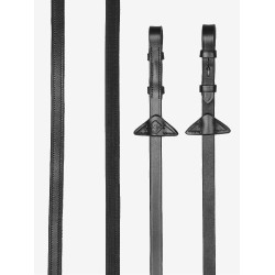 Rubberen / lederen teugels LeMieux Zwart / zilver
