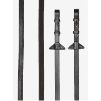 Rubberen / lederen teugels LeMieux Havana / messing Bruin