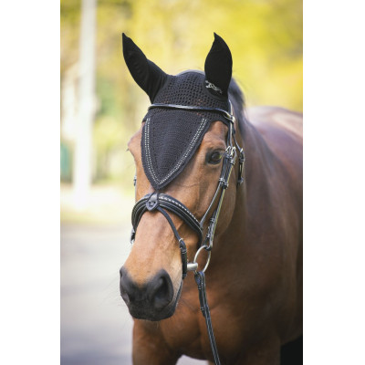 Paardenvliegennetje lang Pénélope strass Zwart