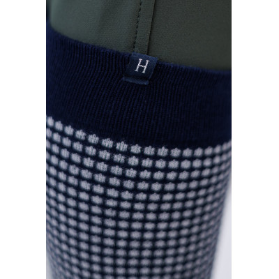 Chaussettes Harcour Spiral Tweed marine / blanc