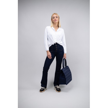 Jean Flare Harcour Juvo Ruwe jeans Marineblauw
