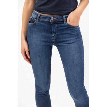 Jean Slim Harcour Preppy Ruwe jeans Marineblauw