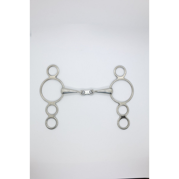 Mors Pessoa 3 ringen dubbel gebroken platte schakel 18 mm Harcour Mors Pessoa 3 ringen dubbel gebroken platte schakel 18 mm Harcour