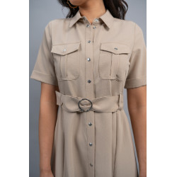 Jurk Harcour Disca Zandkleurig Beige Jurk Harcour Disca Zandkleurig Beige