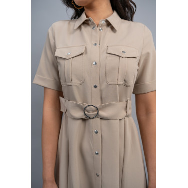 Jurk Harcour Disca Zandkleurig Beige Jurk Harcour Disca Zandkleurig Beige