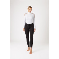 Damesrijbroek Horze Grand Prix siliconen kniestukken Zwart Damesrijbroek Horze Grand Prix siliconen kniestukken Zwart