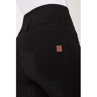 Paardrijbroek met hoge taille Tara siliconen full grip dames Horze Zwart Paardrijbroek met hoge taille Tara siliconen full grip dames Horze Zwart