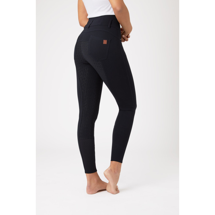 Paardrijbroek met hoge taille Tara siliconen full grip dames Horze Paardrijbroek met hoge taille Tara siliconen full grip dames Horze