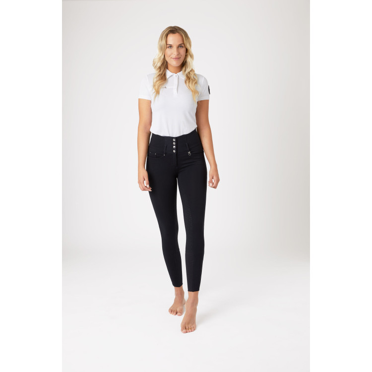 Paardrijbroek met hoge taille Tara siliconen full grip dames Horze Paardrijbroek met hoge taille Tara siliconen full grip dames Horze