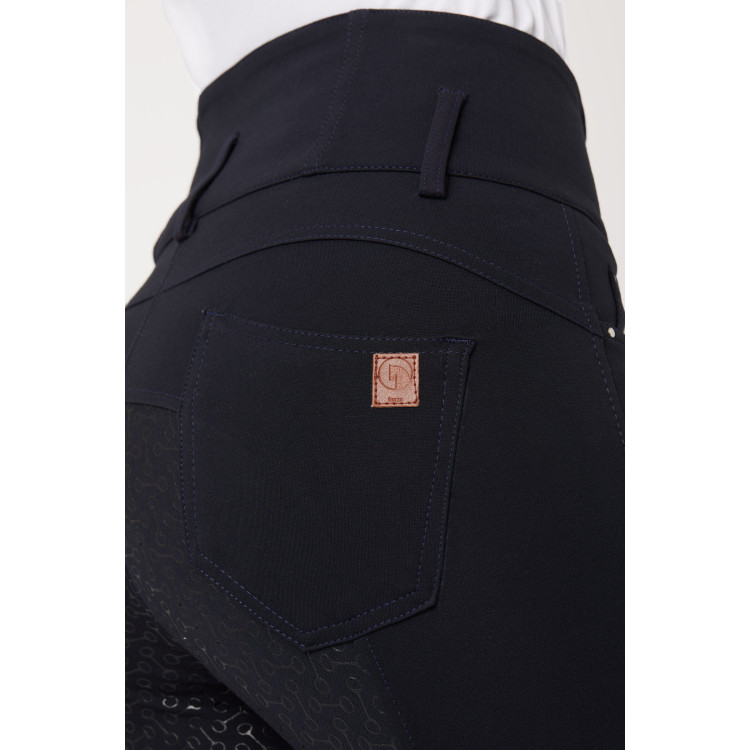 Paardrijbroek met hoge taille Tara siliconen full grip dames Horze Paardrijbroek met hoge taille Tara siliconen full grip dames Horze