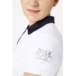 Wedstrijdpolo met korte mouwen Claudine dames B Vertigo Wit / marineblauw