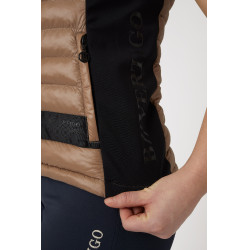 Ultra-lichte mouwloze paardrijbodywarmer B Vertigo Sia dames Gemberkoekje Beige