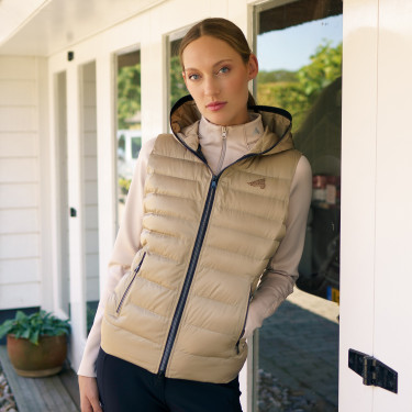Mouwloze donsjas Euro-star Gabriela Sepia Bruin