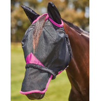 Weatherbeeta ComFiTec Deluxe Durable Mesh vliegenmasker met oren en neus Zwart / paars Weatherbeeta ComFiTec Deluxe Durable Mesh vliegenmasker met oren en neus Zwart / paars