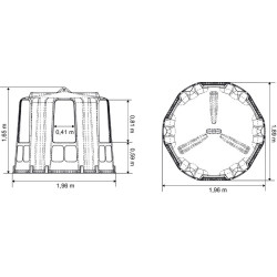 Hexagonaal hooiruif RPE middelgroot model La Gée Hexagonaal hooiruif RPE middelgroot model La Gée