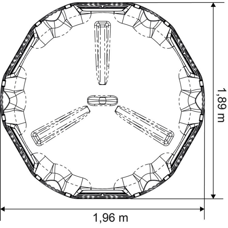 Hexagonaal hooiruif RPE middelgroot model La Gée Hexagonaal hooiruif RPE middelgroot model La Gée