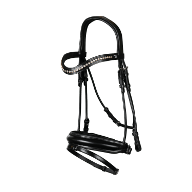 Gemiddelde Gecombineerde Neusriem met Pull-Back Dressuur Rond Leder Dy'on Gemiddelde Gecombineerde Neusriem met Pull-Back Dressuur Rond Leder Dy'on