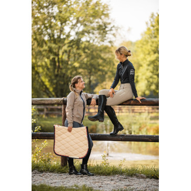 Veelzijdig zadeldek B Vertigo Amory met geborduurd monogram B Vertigo Beige teak Geel