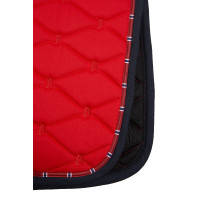 Dressuurzadeldek B Vertigo Amory met geborduurd monogram Rood roze berberis Dressuurzadeldek B Vertigo Amory met geborduurd monogram Rood roze berberis