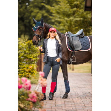 Dressuurzadeldek B Vertigo Amory met geborduurd monogram Donker marineblauw