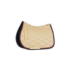 Dressuurzadeldek B Vertigo Amory met geborduurd monogram Beige teak Geel