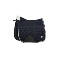 Dressuursingelpad Horze Geneva met imitatiebont Donker marineblauw