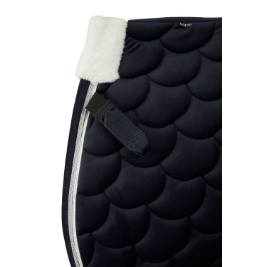 Dressuursingelpad Horze Geneva met imitatiebont Donker marineblauw Dressuursingelpad Horze Geneva met imitatiebont Donker marineblauw
