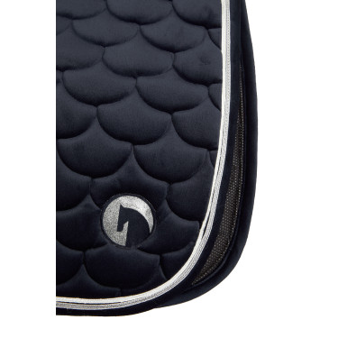 Dressuursingelpad Horze Geneva met imitatiebont Donker marineblauw Dressuursingelpad Horze Geneva met imitatiebont Donker marineblauw