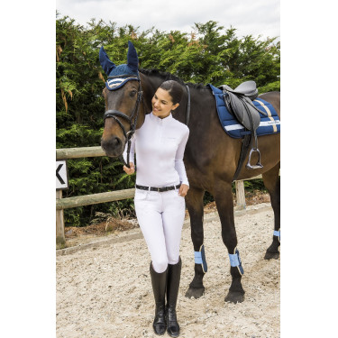 Polo Equithème Mesh lange mouwen getailleerd model Polo Equithème Mesh lange mouwen getailleerd model