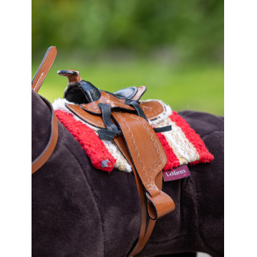 Western zadel tan voor speelgoed Mini Pony LeMieux Western zadel tan voor speelgoed Mini Pony LeMieux