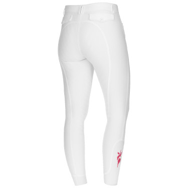 Broek Janne x PinkRibbon full grip dames Covalliero Wit