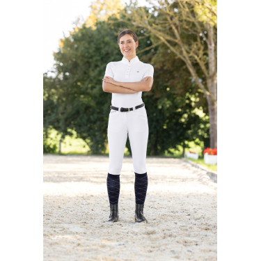 Broek Janne x PinkRibbon full grip dames Covalliero Wit