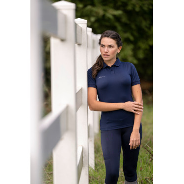 Damespolo met korte mouwen Covalliero Marine Marineblauw