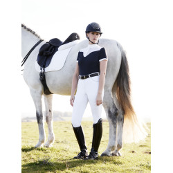 Wedstrijdpolo Emily LeMieux korte mouwen Marine oud model Marineblauw