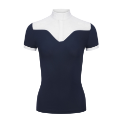 Wedstrijdpolo Emily LeMieux korte mouwen Marine oud model