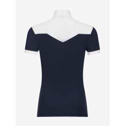 Wedstrijdpolo Emily LeMieux korte mouwen Marine oud model Marineblauw