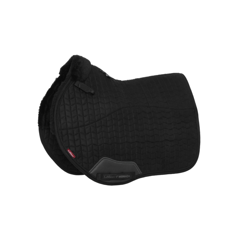 LeMieux Merino+ Gevoerde Suede EuroJump Square Schokdempend Zadeldek LeMieux Merino+ Gevoerde Suede EuroJump Square Schokdempend Zadeldek