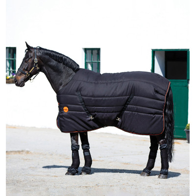 Couverture d'écurie Horseware Rambo Ionic 200g Noir / noir / orange stripe