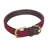 Halsband voor honden Weatherbeeta gevlochten leer Bruin / bordeaux