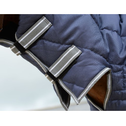 Weatherbeeta Combo Channel Quilt II Staldeken Donkerblauw / grijs / wit Weatherbeeta Combo Channel Quilt II Staldeken Donkerblauw / grijs / wit