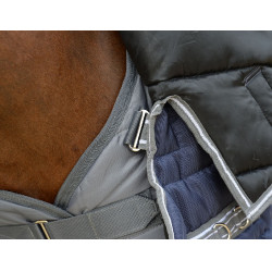 Weatherbeeta Combo Channel Quilt II Staldeken Donkerblauw / grijs / wit Weatherbeeta Combo Channel Quilt II Staldeken Donkerblauw / grijs / wit