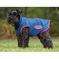 Weerbestendige fleece hondenhoes ComFiTec Marineblauw / rood