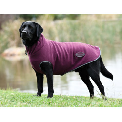 Weerbestendige fleece hondenhoes ComFiTec Bordeaux / grijs