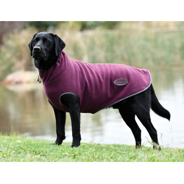 Weerbestendige fleece hondenhoes ComFiTec Bordeaux / grijs