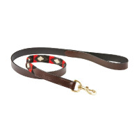 Weerbestendige leren hondenhalsband Polo Marron cowdray / zwart / rood / wit Multicolor Weerbestendige leren hondenhalsband Polo Marron cowdray / zwart / rood / wit Multicolor