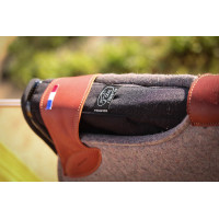 Springschokdemper Jump'In vilt en leer Havana Bruin